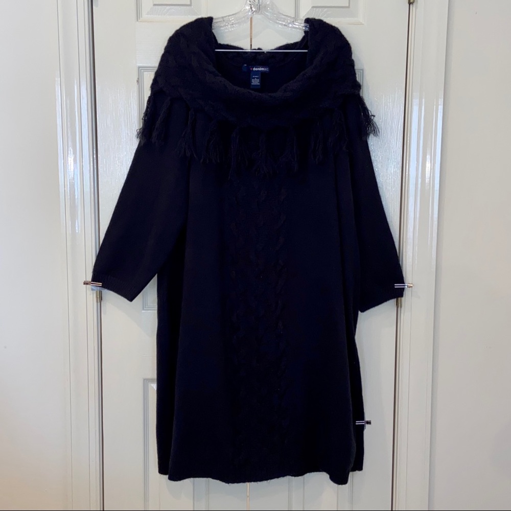 Venezia Denim 24/7 Black Plus Size Sweater Dress 2X